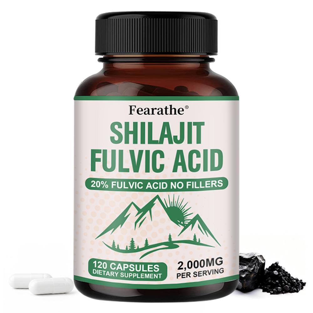 Fearathe Shilajit Supplement, 2000mg per Serving, Fulvic Acid, 120 Caps