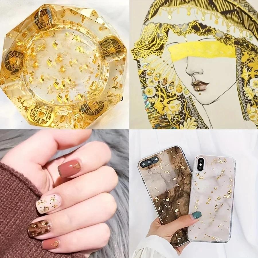 Имитация золота, серебра, меди, фольги, блестки, изготовление свечей, наполнение эпоксидной смолы, украшение, блестящая фольга, бумага, материал для дизайна ногтей