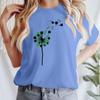 Женская повседневная футболка с принтом, пуловер с круглым вырезом, топ с короткими рукавами