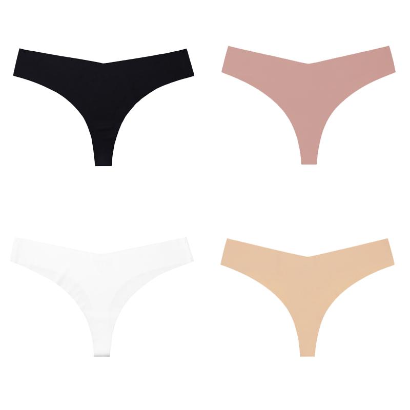 4 шт./лот, женские сексуальные трусики из ледяного шелка с низкой талией, нижнее белье без следов, стринги, женские стринги, дышащее нижнее белье, искушение, нижнее белье