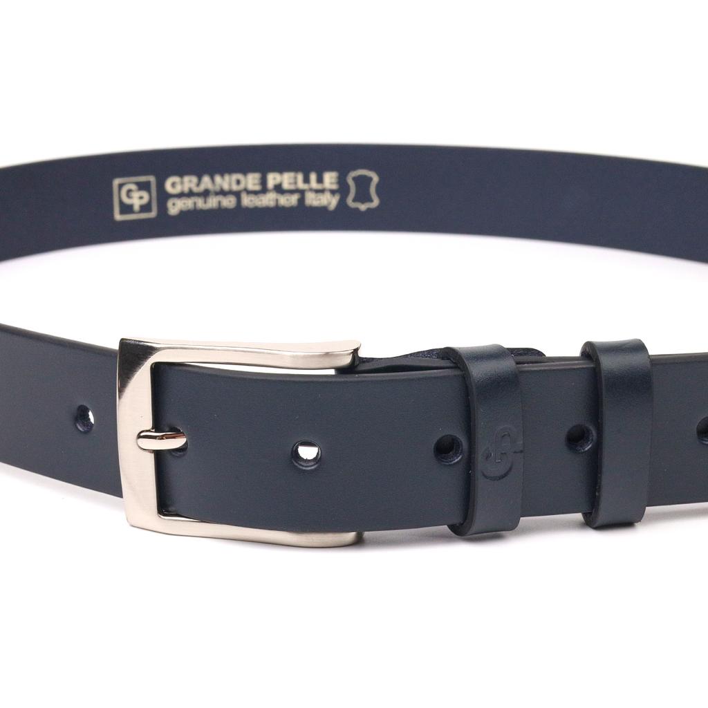 Брючный мужской кожаный ремень GRANDE PELLE Leather Belt 21450 Синий