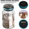 1.8L Coin Bucket Money Bank Large Capacity Transparent Saving Jar US Dollar Euro Pound Saving Jar Smart Counting