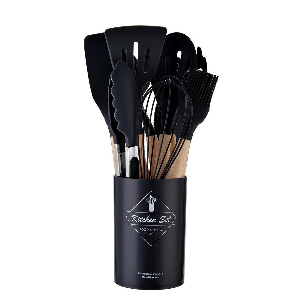 12 шт. пищевого силикона кухонная утварь кухонная лопатка мерная ложка практичный кухонный инструмент набор кухонных принадлежностей