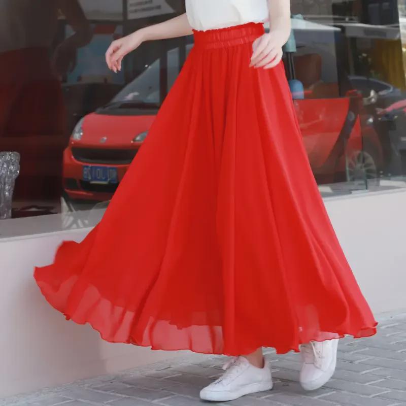 Миниатюрная белая двухслойная шифоновая юбка для пляжных танцев