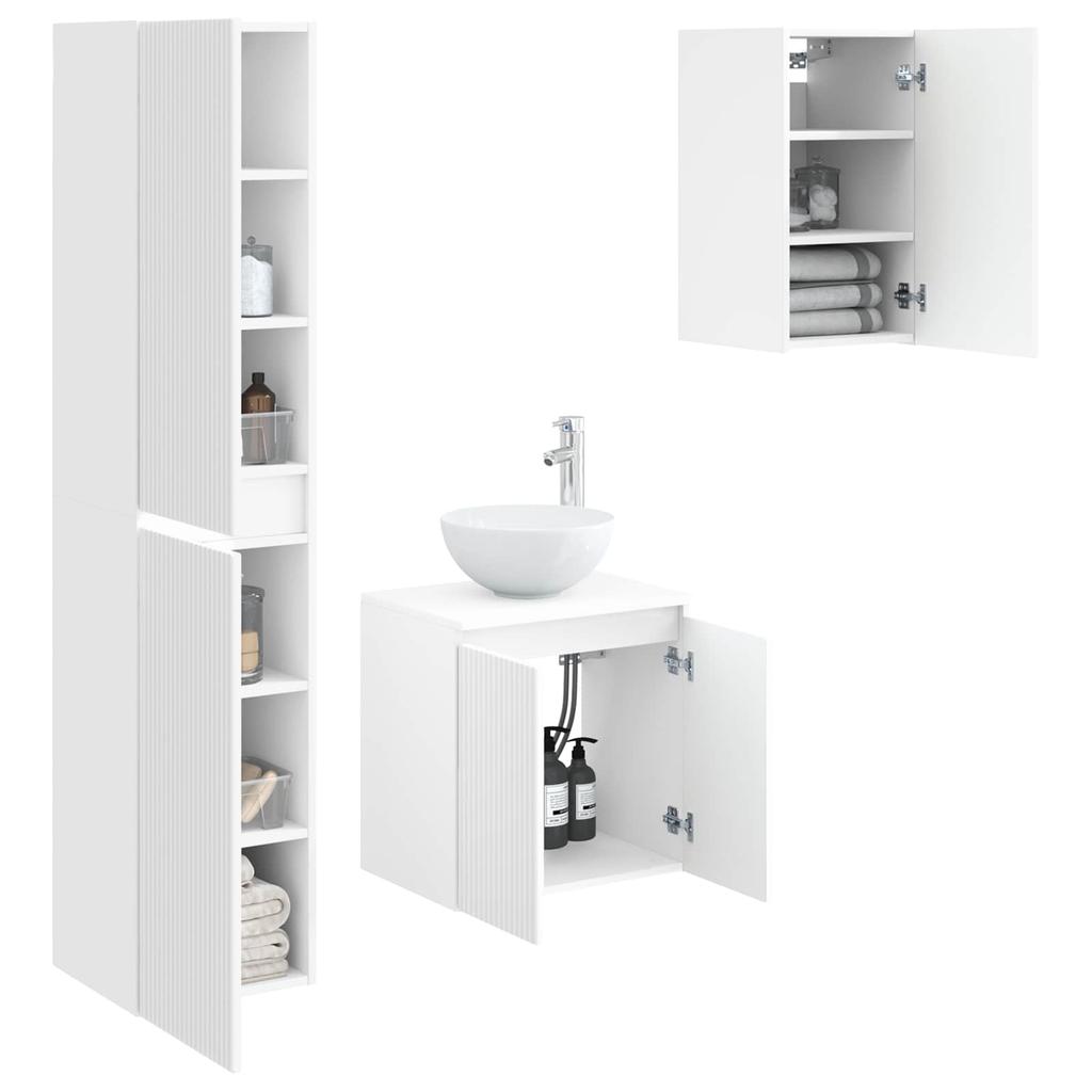 Bathroom Furniture Set 3 pcs White 33 x 34.5 x 160 cm