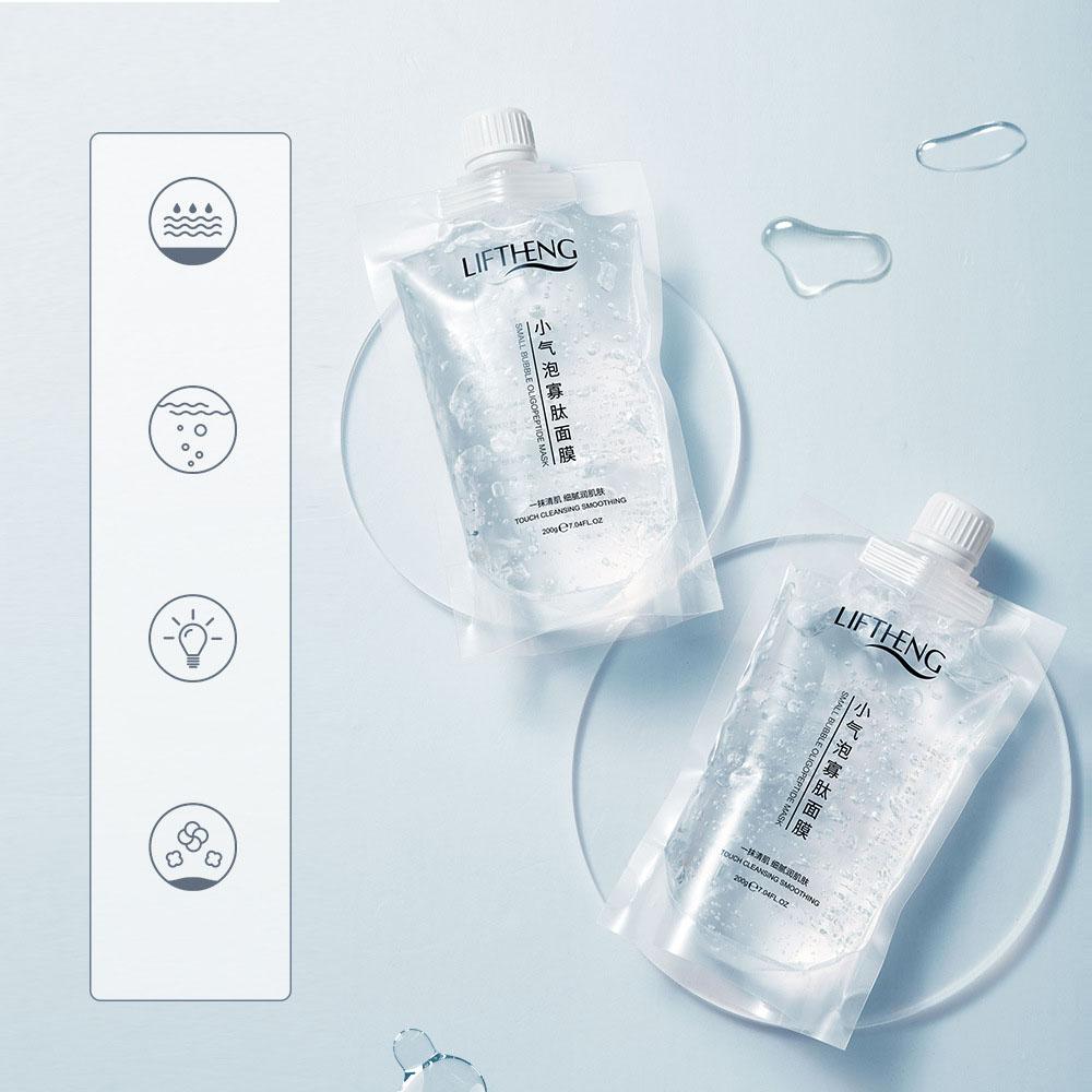 Маска с маленькими пузырьками, олигопептидная маска, увлажняющая, очищающая, сужающая поры, осветляющая тон кожи, размазывающая маска