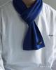 TAVARAT TVRT 3-Second Mini Scarf for Men, Made in Japan, Solid Color Warm Winter Muffler (Blue x Gray)