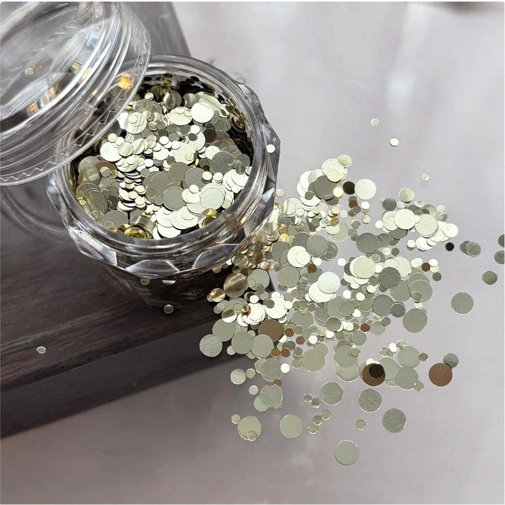 Mini Round Polka Dot Glitter Nail Art Decorations DIY Round Sequined Patchwork Nail Art  Salon Use