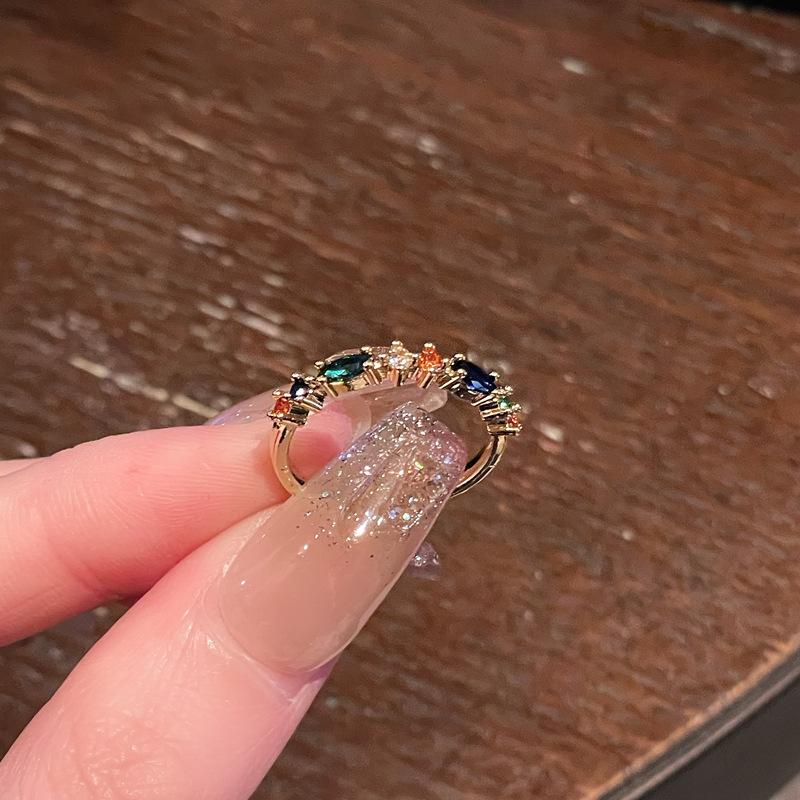 Нишевый Дизайн Цвет Сокровище Цвет Цир*****Ручка Кольцо Высокий Смысл Простая Мода Средневековые Украшения Женщины