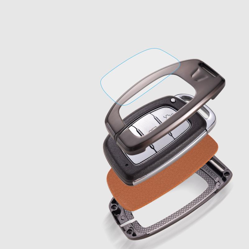 New Metal Zinc Car Key Cover for Hyundai Santa Fe Tucson 2022 NEXO NX4 Atos Solaris Prime2021 4 5 Buttons Premium Key Case