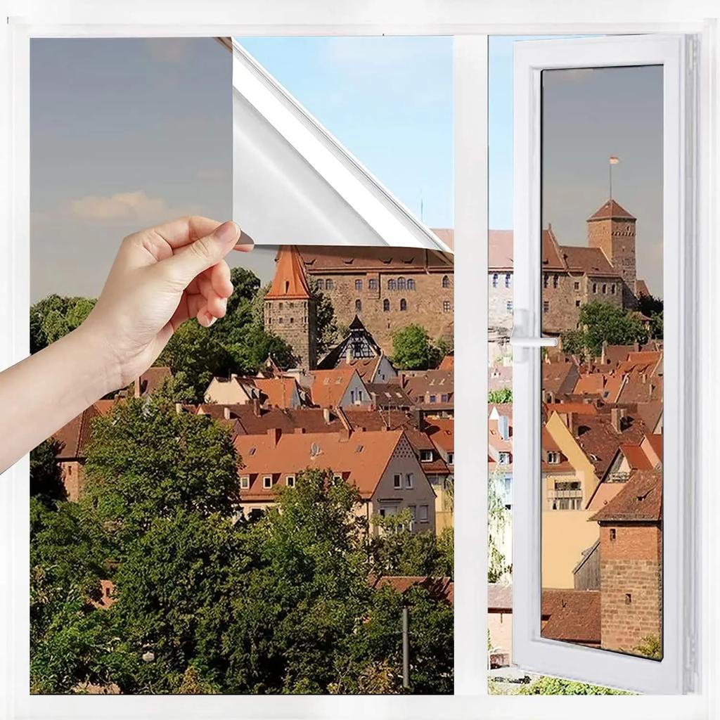 2/3/5 метров белая зеркальная оконная пленка, клейкая солнечная светоотражающая наклейка на стекло, защита от ультрафиолета, оттенок для домашнего офиса, декора здания