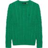 Polo Ss22 Однотонный вязаный свитер с вышитым логотипом, мужской свитер зеленого цвета 710775885-042