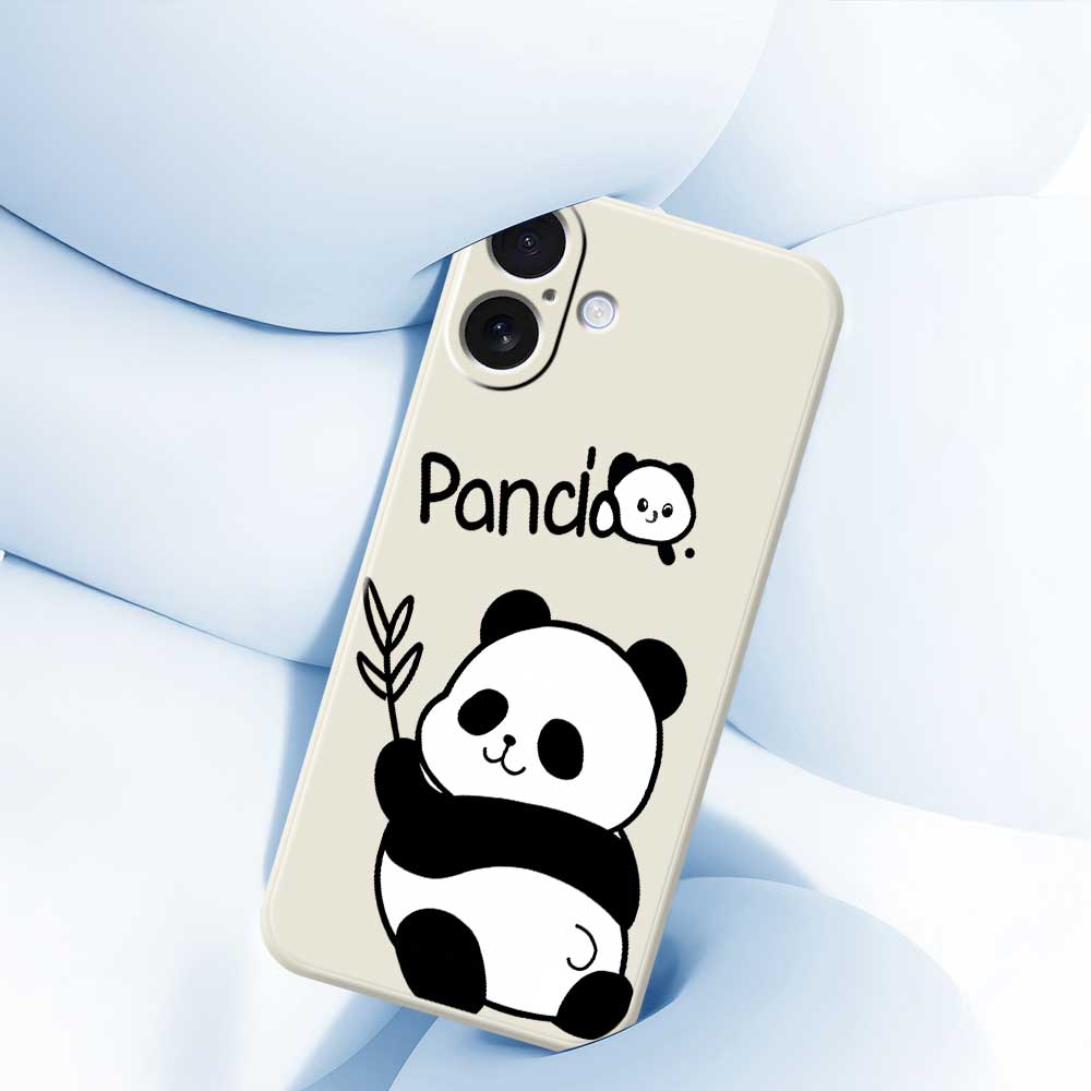 Для iPhone 17 Чехол с принтом панды Прямоугольный край TPU Задняя крышка телефона