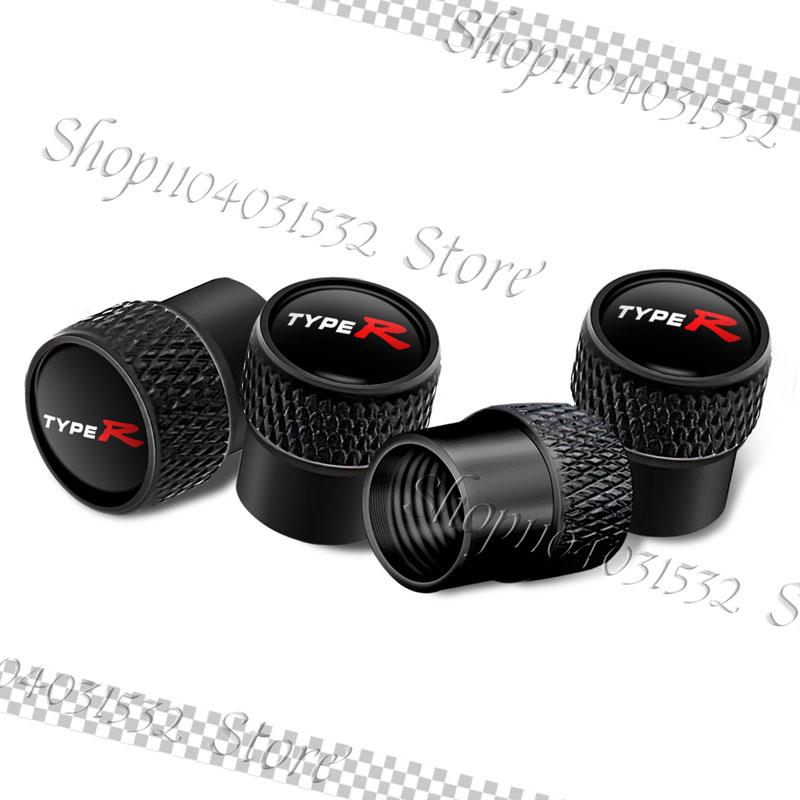Car Decor 4Pcs/Set Type R Logo Emblem Car Wheel Tire Valve Caps Dust Covers For Honda Civic Accord Mugen CRV Odyssey City
