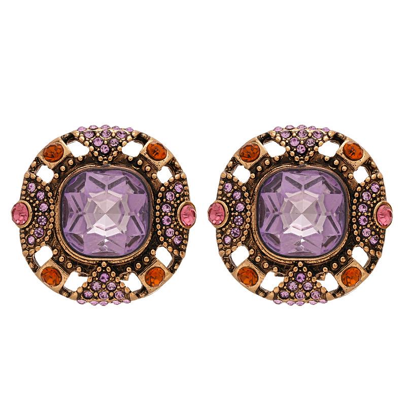 Винтажные роскошные геометрические серебряные серьги-гвоздики с бриллиантами - Нишевый дизайн французского двора высокого класса для женщин