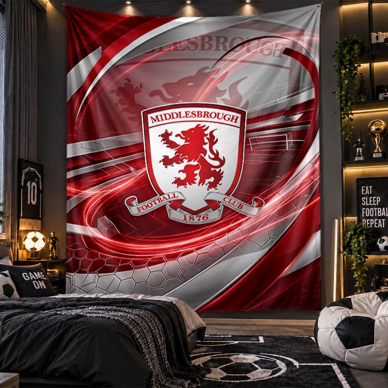 Wall Hanging Tapestry Middlesbrough FC Print Cloth for Living Room Bedroom Home Decor