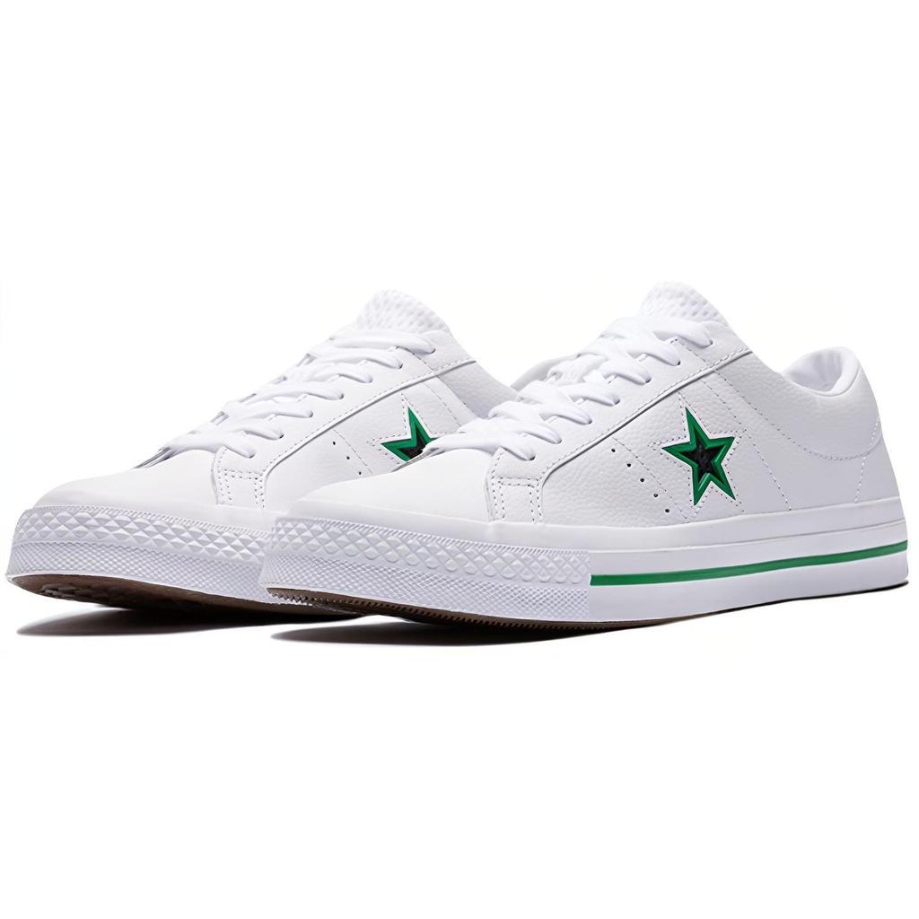 Converse Кеды унисекс One Star Series с круглым носком, на шнуровке, низкие, из парусины, белые, зеленые, черные 161566C