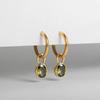 Multicolour Oval CZ Zircon Drop Earrings for Women Gold Plated Stainless Steel Hoop Huggie Earring Trendy Party Jewelry