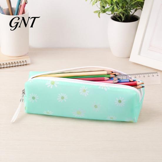 Long Compartment Pencil Case Flower Case Large Capacity PVC Pen Pouch for School Supplies Waterproof Stationery Bag Students Organizer Stain-resistant