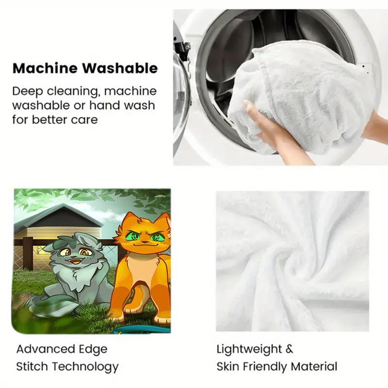 Warrior Cats movie 2D Flat Pattern Flannel Blanket High quality All Seasons Warmth and Comfort Perfect for Christmas Gifts.P260914576