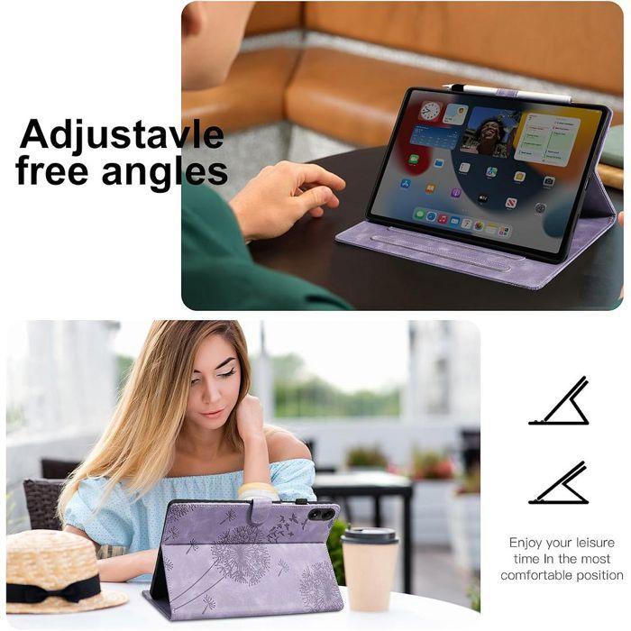 Coque pour Xiaomi Redmi Pad 2 Pro / Pad Pro 12,1 Pouces, Antichoc Synthécuir Violet Motif Pissenlit