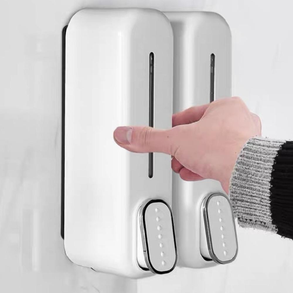 Plastic Wall Mount Soap Dispenser Touch-Free Hand Soap Dispenser Manual Shampoo Dispenser Hotel