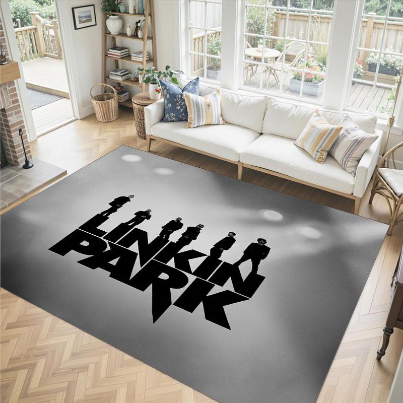 Linkin Park Design Crystal Velvet Carpet Cozy Non?Slip Printed Rug For Bedroom Living Room Entrance