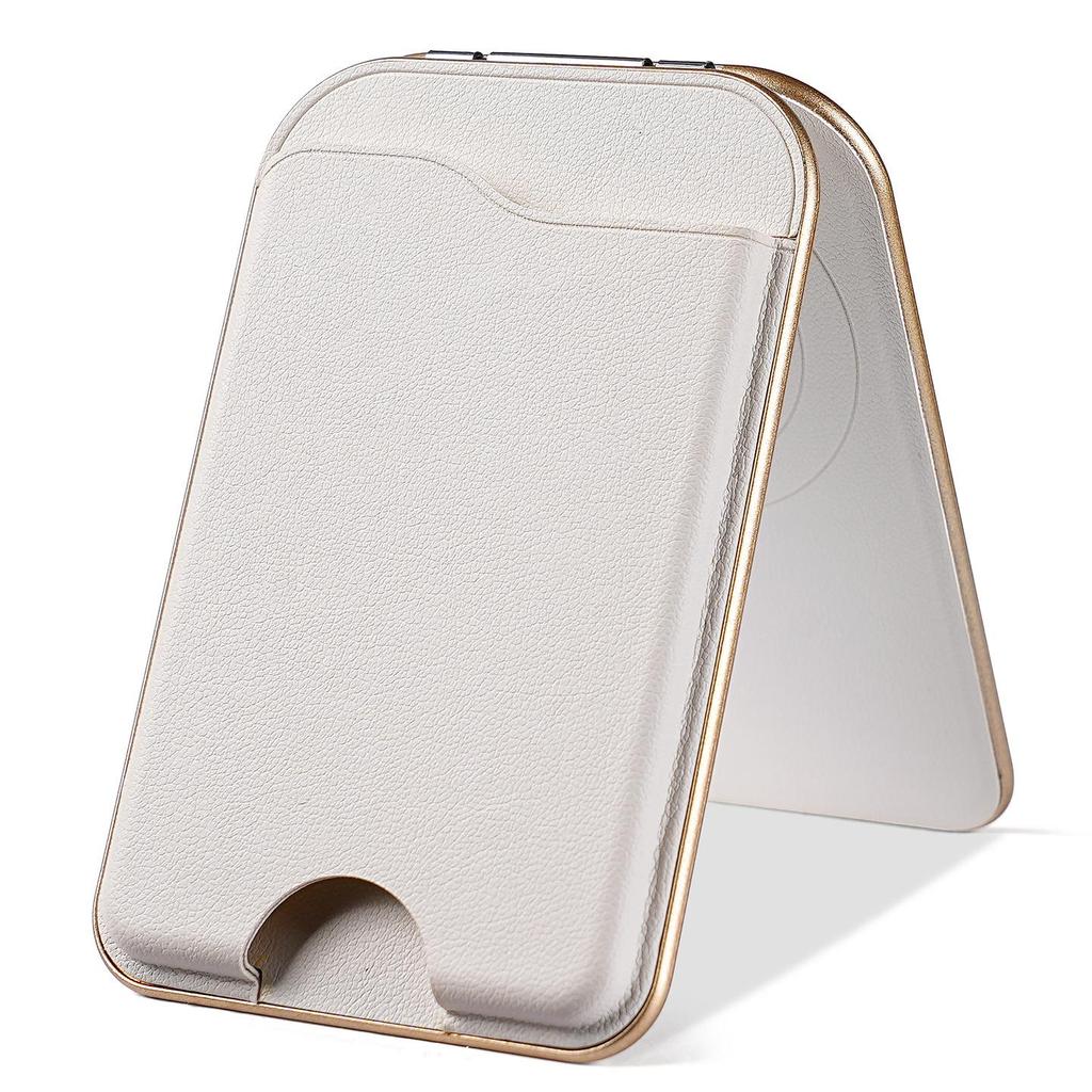 iPhone 17 Magnetic Bracket Magsafe Rotating Mirror Stand with Card Holder