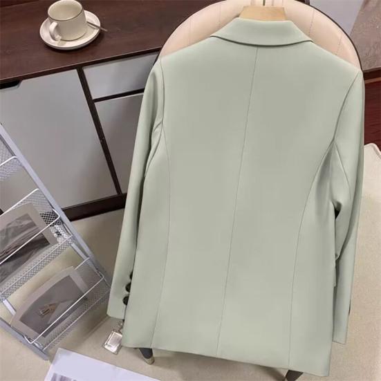 Женский повседневный пиджак с воротником-лацканом, осенний пиджак для офисной леди, винтажный свободный костюм для повседневной носки