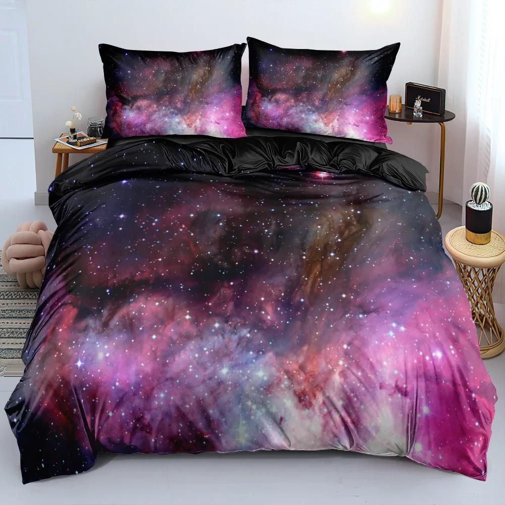 Комплект постельного белья Luxury Galaxy Dark Blue Twin Full Queen King Size, комплект постельного белья Shining Stars Starry Sky для детей и взрослых