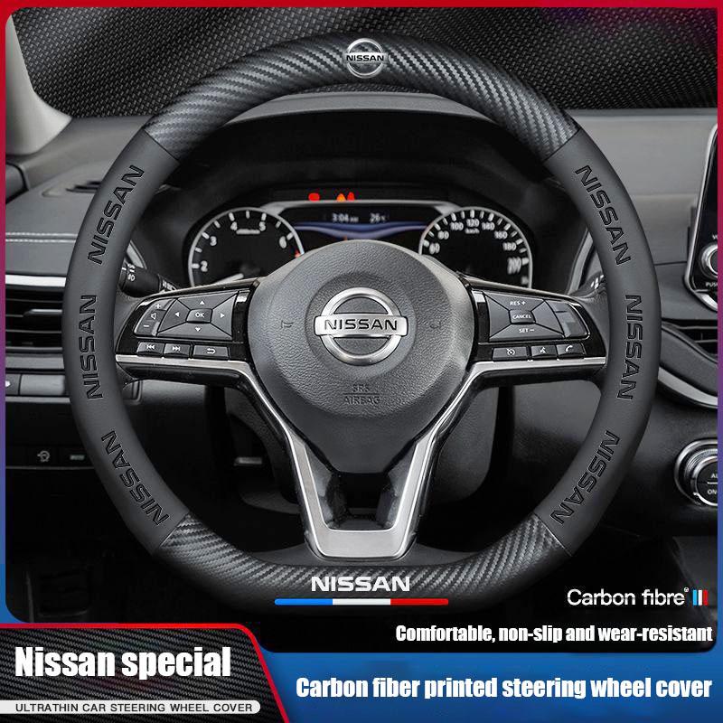 Napa Leather Car Steering Wheel Cover Non-slip Breathable sticker For Nissan Rogue Pathfinder X-Trail GTR Note Qashqai Juke