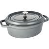 Staub Cocotte Oval Gray Large Hand Cast Enamel Pot IH Compatible Japanese La Cocotte Oval "Pico 27cm" [Authorized Product] 40500-276