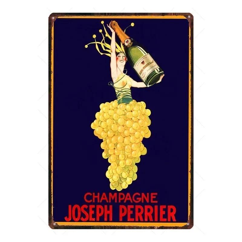 Металлическая жестяная табличка Morlant Reims Champagne Винтажные французские плакаты Жестяной знак Плакат Настенное искусство Табличка для бара Кофейни Офиса Настенный декор