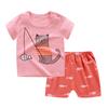 Милый детский костюм с короткими рукавами, комплект детской футболки, хлопковые шорты с короткими рукавами, детская летняя детская одежда