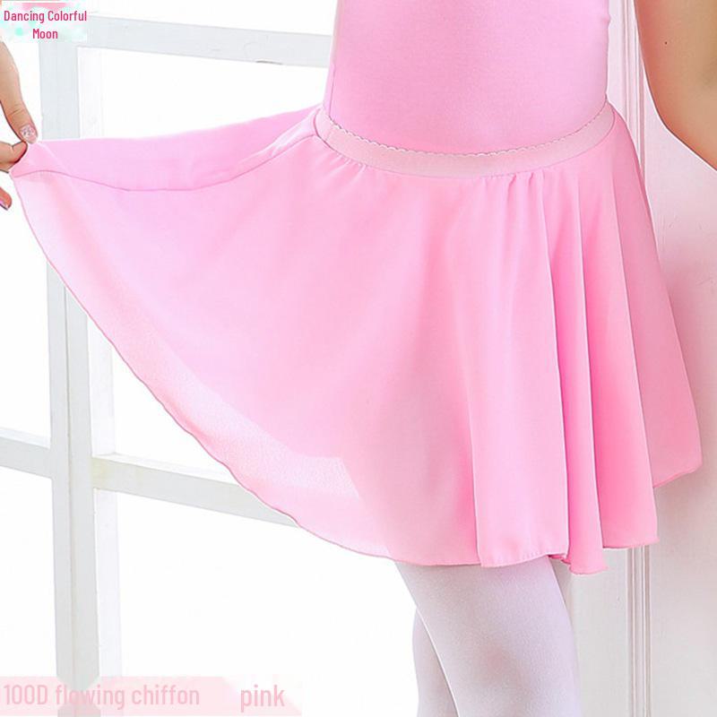 Универсальная и элегантная детская танцевальная юбка-фартук из шифона 100D
