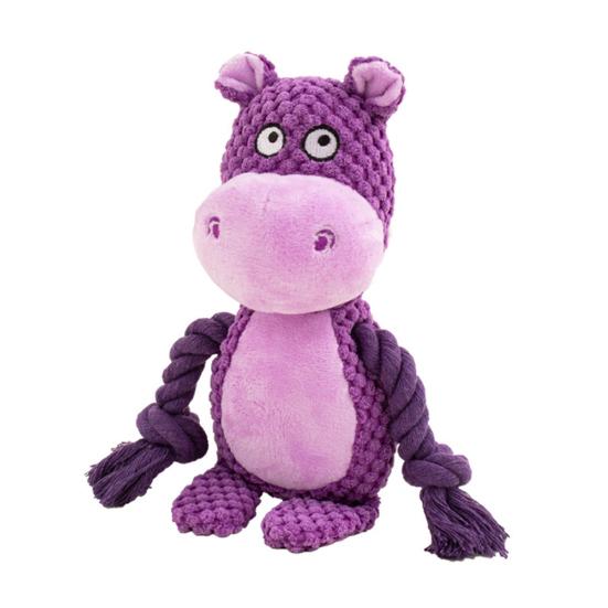 Плюшевая жевательная игрушка для собаки, пищащая плюшевая игрушка-животное для собаки, мягкие чучела с веревочными лапами, игрушка для прорезывания зубов щенка для агрессивных жевателей