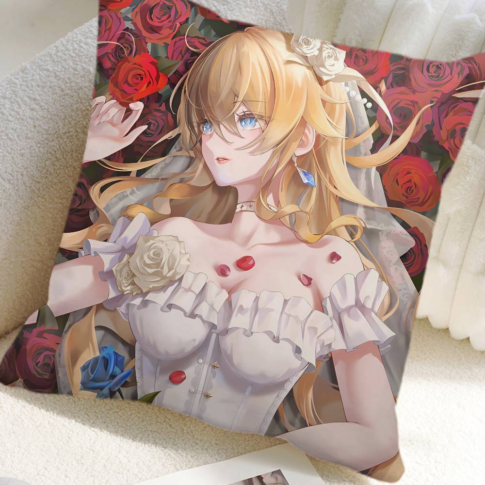 Game Genshin Impact Navia Pillow Case Square Pillow Bedroom Sofa Leisure Comfort Cushion Car Home Decoration