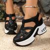 Fashion 2025 New Women's Fashion Hollow Out Roman Sandals Platform Wedge Shoes for Ladies Big Size Casual Thick Bottom Height Increasing