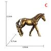 Antique Brass Solid Long Tail Horse Figurines Miniatures Feng Shui Ornaments