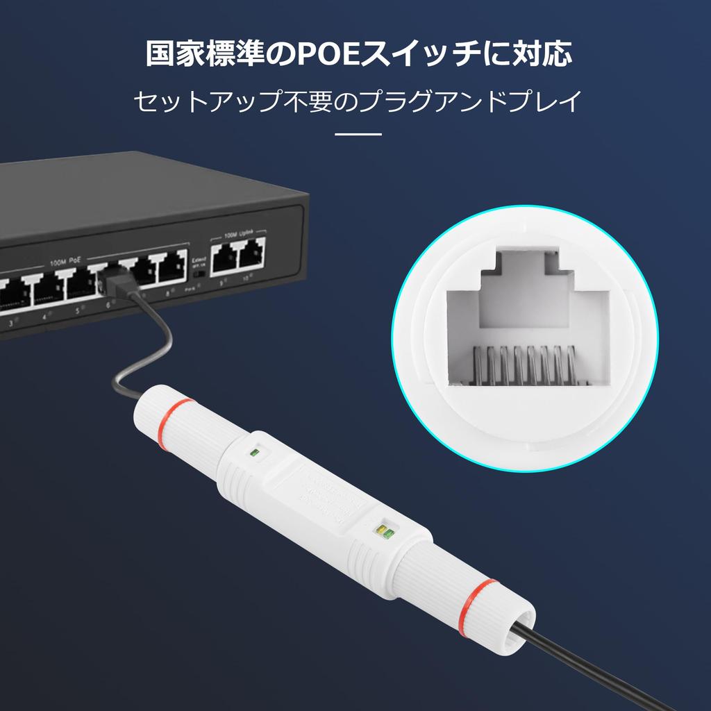 SinLoon IP67 Водонепроницаемый PoE Внешний PoE-повторитель RJ45 Ethernet PoE-удлинитель для Plug and Play, Расширение на 100 м/250 м, Веб-камеры 10/100 Мбит/с,