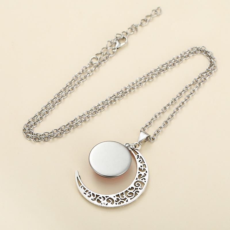 Cartoon Anime Movie Kpop Demon Hunter Moon Necklace Printed Photo Necklace Adjustable Sweater Chain Jewelry Accessory Gifts