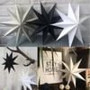 New 30cm Star Lanterns Folding 9-Pointed Hanging Paper Stars DIY Crafts Home Decor Birthday Party