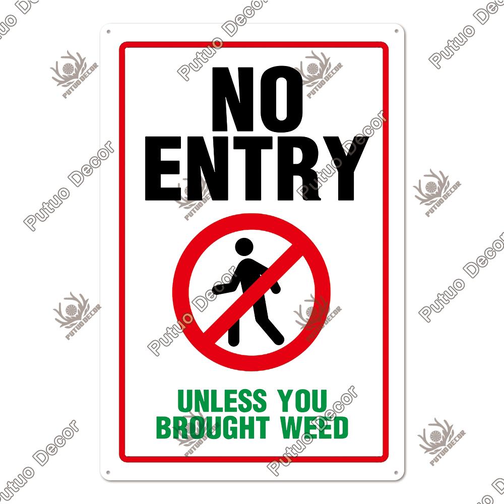 Putuo Decor No Trespassing Tin Signs Warning Plaque Metal Video Surveillance Wall Art Poster Plate Yard Iron Painting Stickers