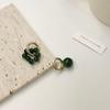 1 пара круглых зеленых бусин, асимметричные серьги-крючки, женские народные модные красивые висячие серьги с зеленым камнем