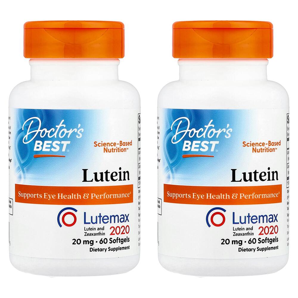 Doctor's Best Lutein 20mg with Lutemax 2020 Softgels, 60 Count (2-Pack)