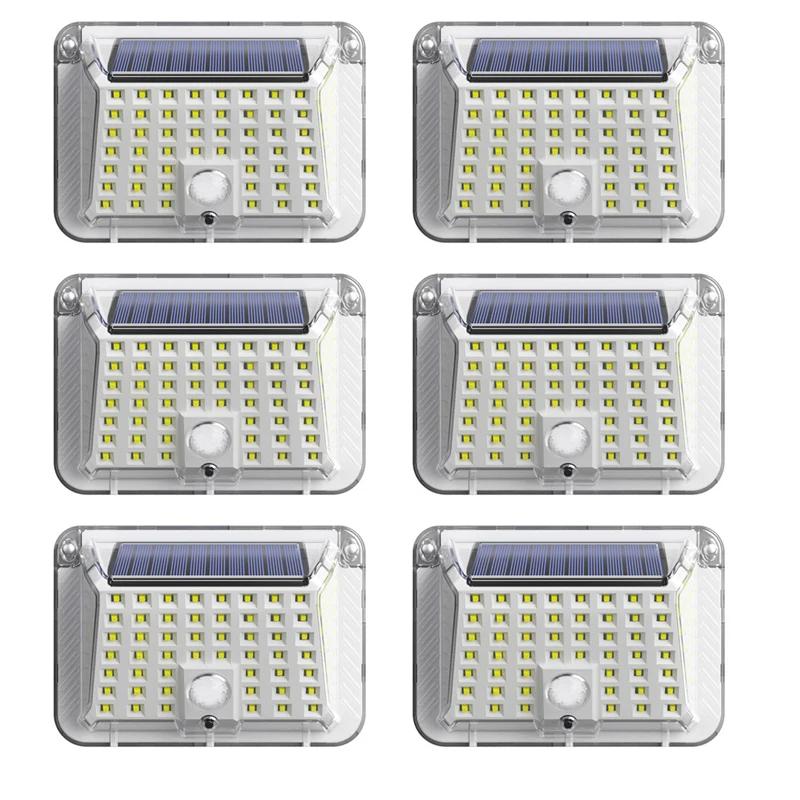 90LED Солнечный светодиодный уличный садовый светильник, водонепроницаемый прозрачный корпус, индукционные настенные светильники для патио, улицы, двора, балкона