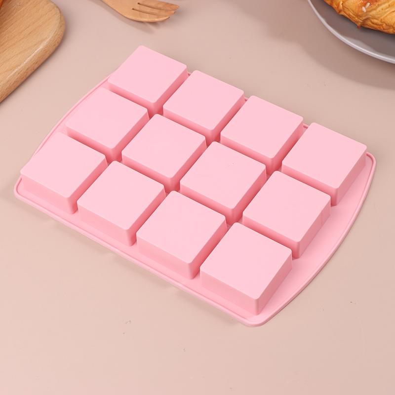 12Cavity Square Silicone Molds For Diy Brownie Bites Fudges Cakes Candy Jelly Bakeware For Kids Baking Decorating Mold