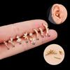 1Pc Moon Crown Cartilage Stud Earrings For Women Surgical Steel CZ Crystal Helix Tragus Conch Rook Ear Piercing Jewelry