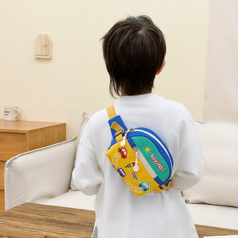 Adorable Cartoon Car Design Kids Backpack With Lightweight Nylon Fabric For Preschoolers