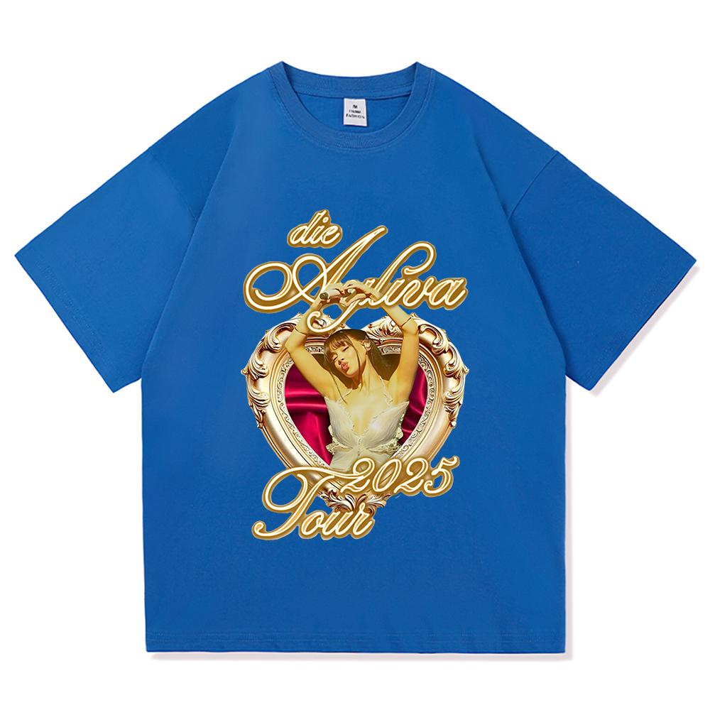 Футболка Ayliva Tour 2025 Летняя мода Мужская/Женская Харадзюку Графическая Ретро Футболка Высокое качество Повседневная Винтажная Хлопковая Футболка
